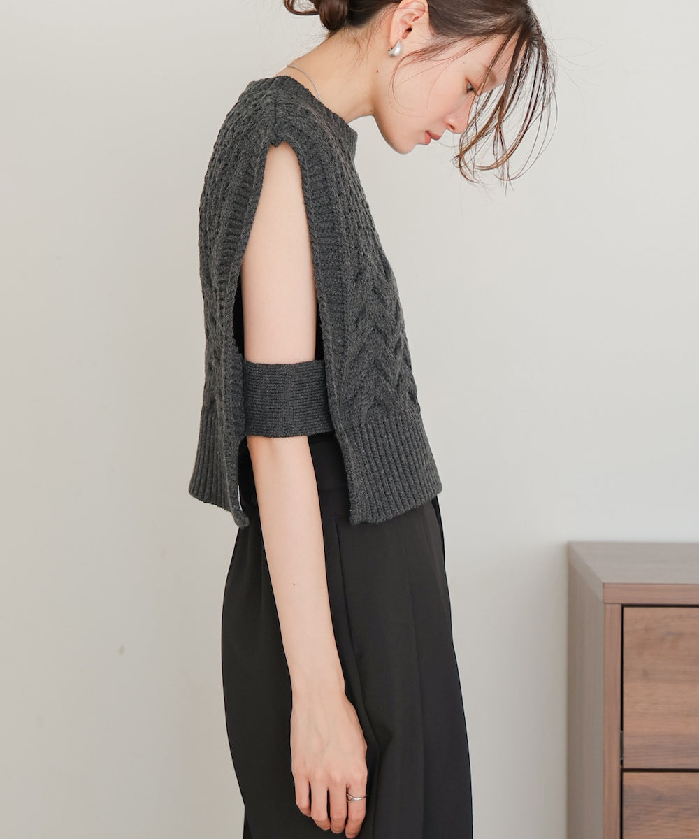 ●nao×Bab●mix pattern knit vest