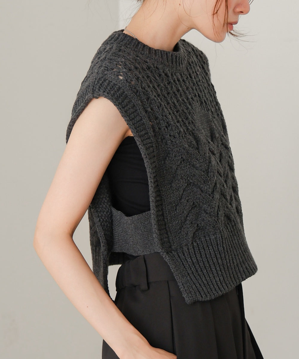 ●nao×Bab●mix pattern knit vest