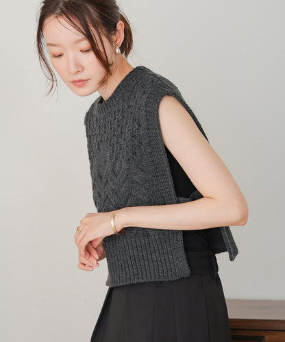 ●nao×Bab●mix pattern knit vest