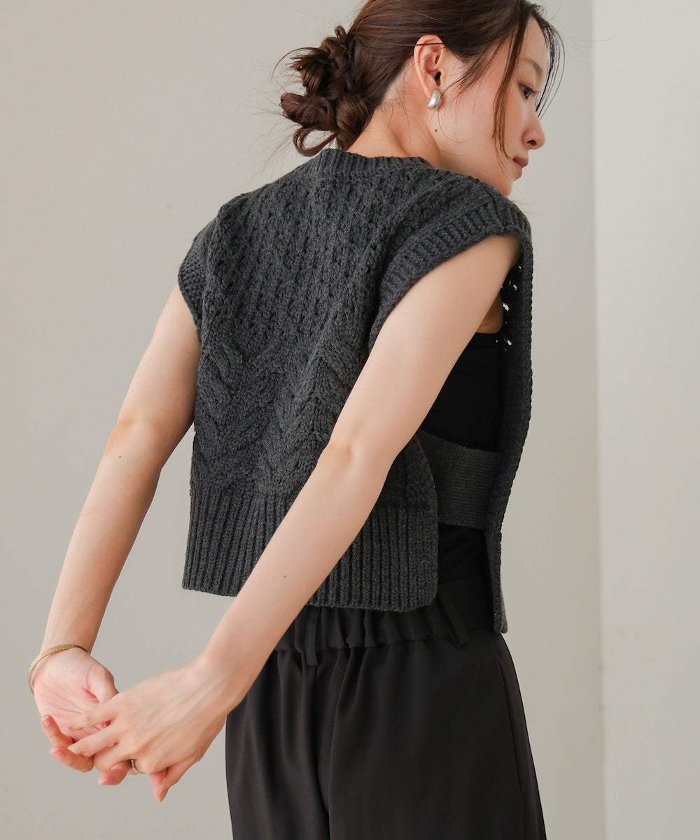 ●nao×Bab●mix pattern knit vest