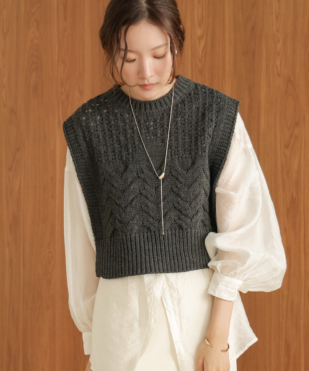 ●nao×Bab●mix pattern knit vest