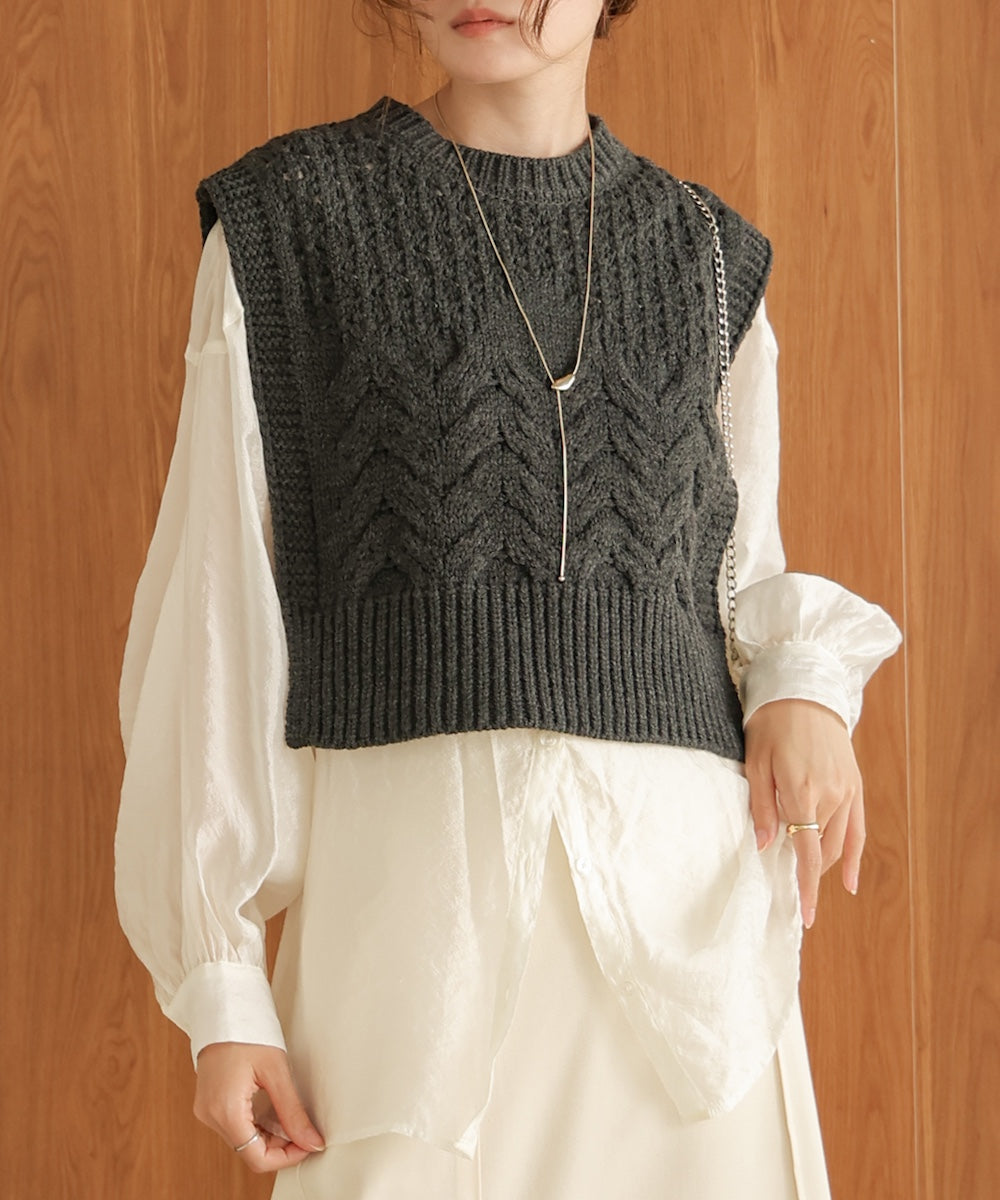 ●nao×Bab●mix pattern knit vest