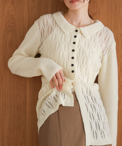 ●nao×Bab●lace knit cardigan top