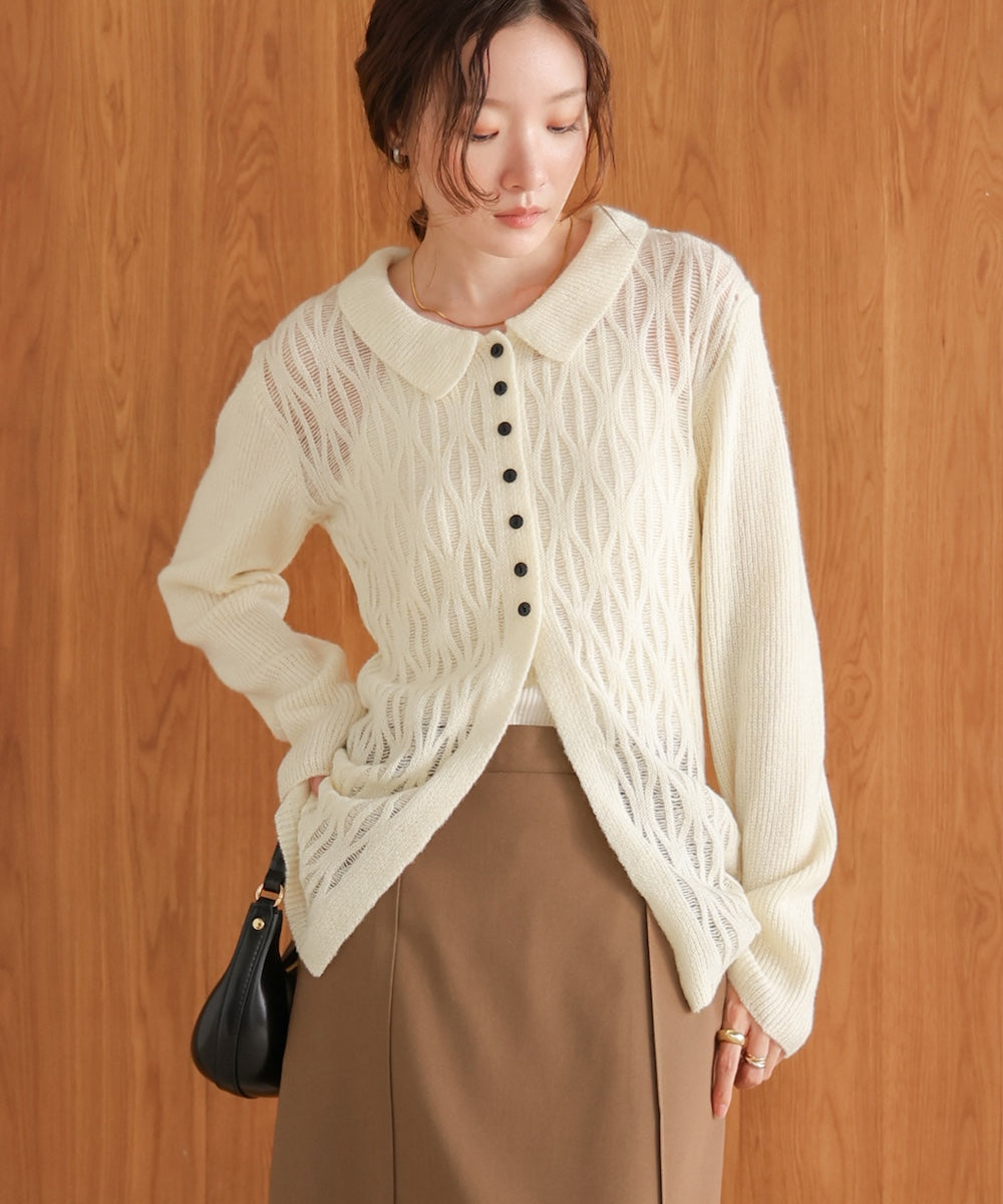 ●nao×Bab●lace knit cardigan top