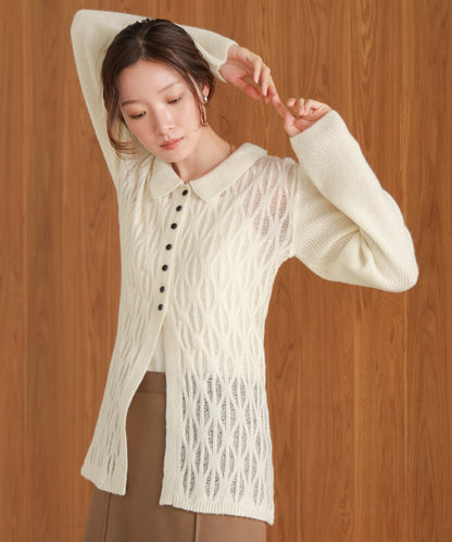 ●nao×Bab●lace knit cardigan top