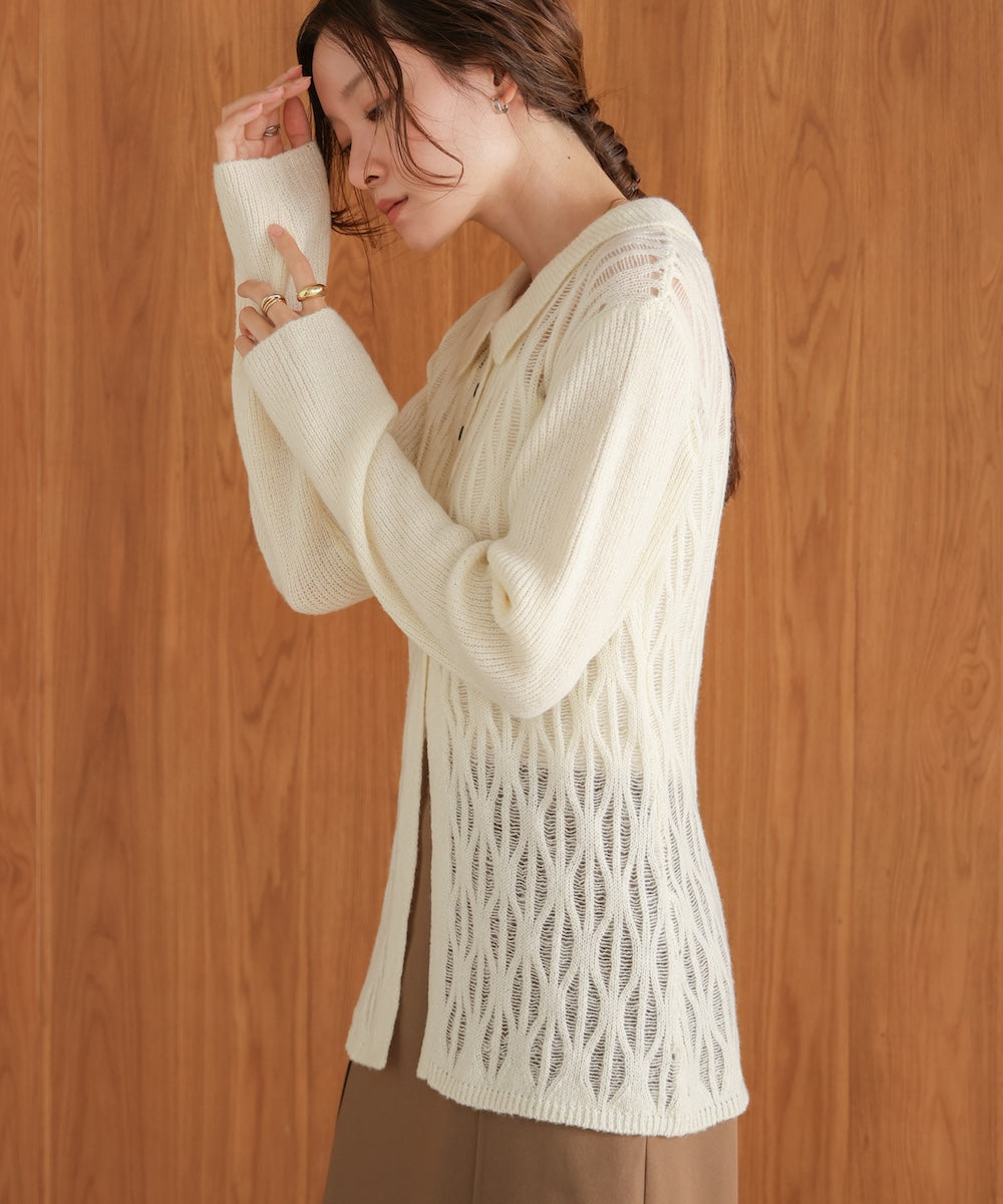 ●nao×Bab●lace knit cardigan top