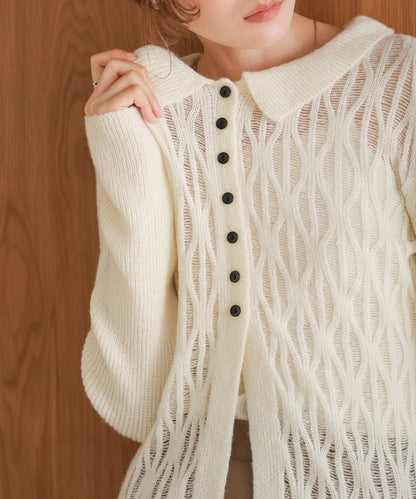 ●nao×Bab●lace knit cardigan top