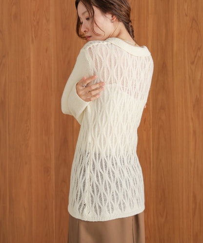 ●nao×Bab●lace knit cardigan top