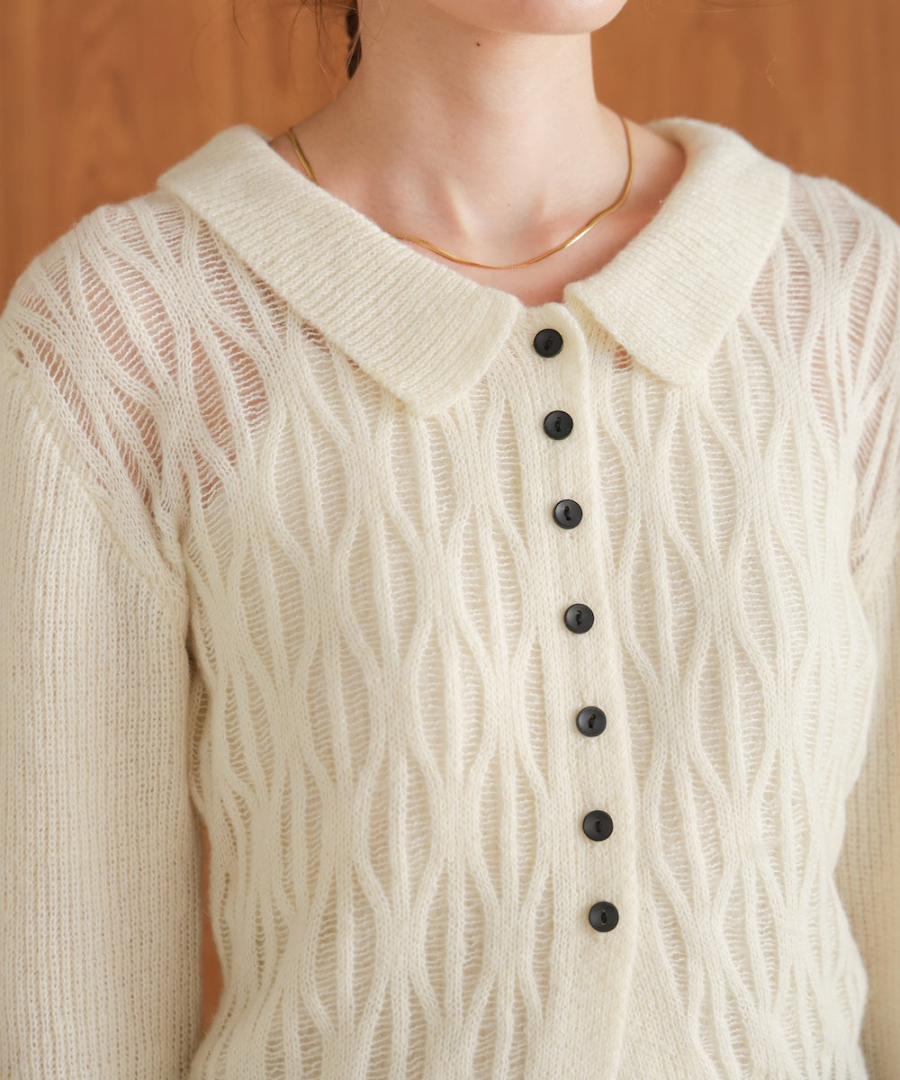 ●nao×Bab●lace knit cardigan top