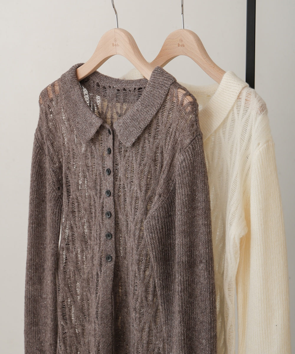 ●nao×Bab●lace knit cardigan top