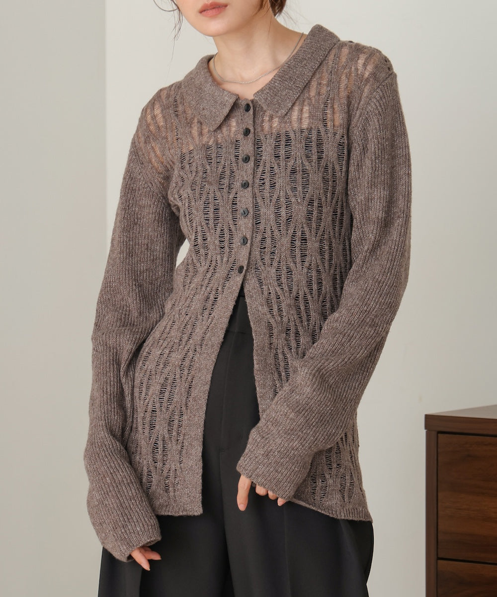 ●nao×Bab●lace knit cardigan top