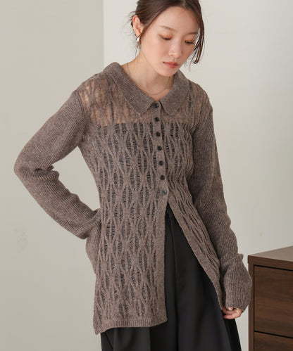 ●nao×Bab●lace knit cardigan top