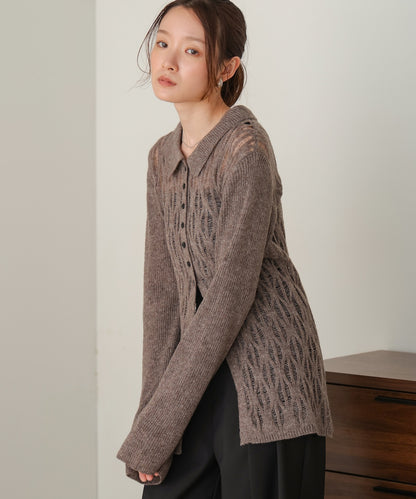 ●nao×Bab●lace knit cardigan top