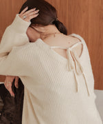 airy yarn back open knit