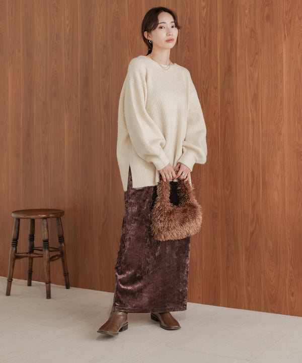 airy yarn back open knit