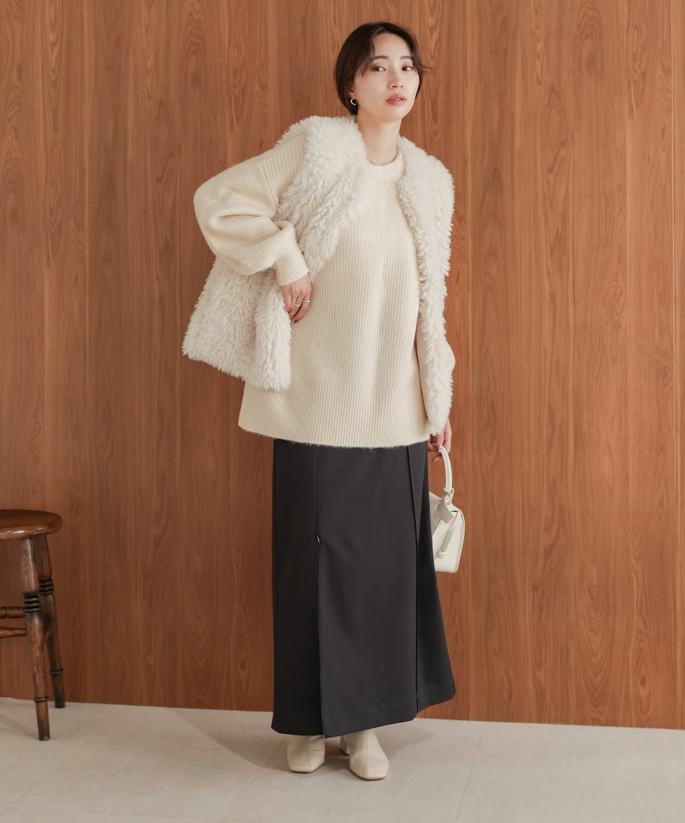 airy yarn back open knit