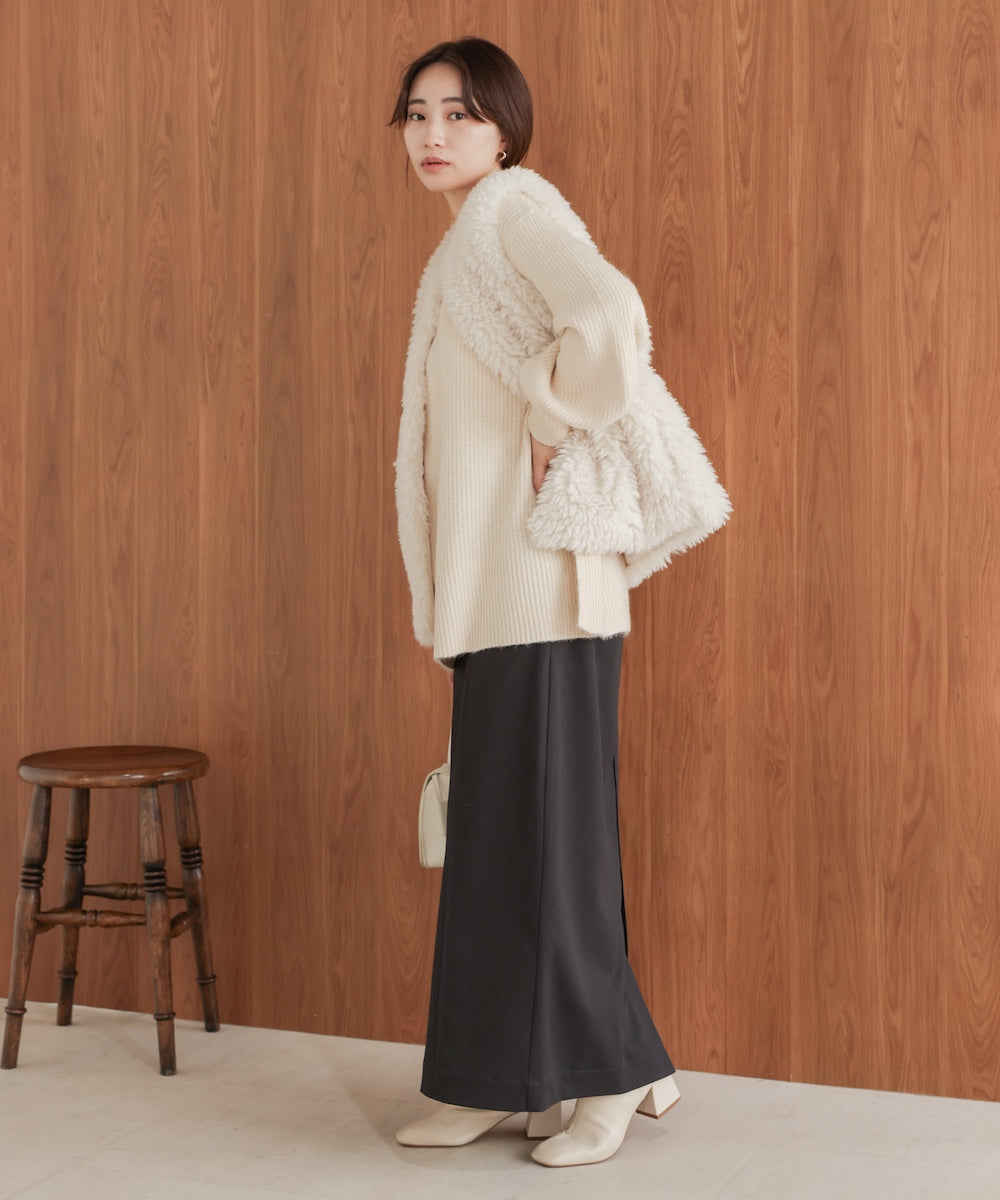 airy yarn back open knit