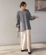 airy yarn back open knit