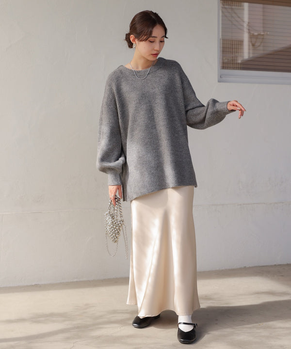 airy yarn back open knit