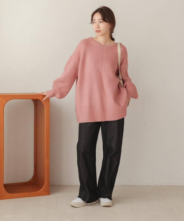 airy yarn back open knit