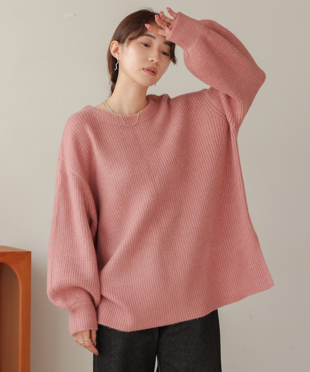 airy yarn back open knit