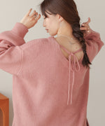 airy yarn back open knit