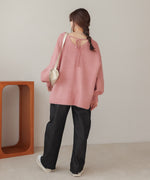 airy yarn back open knit