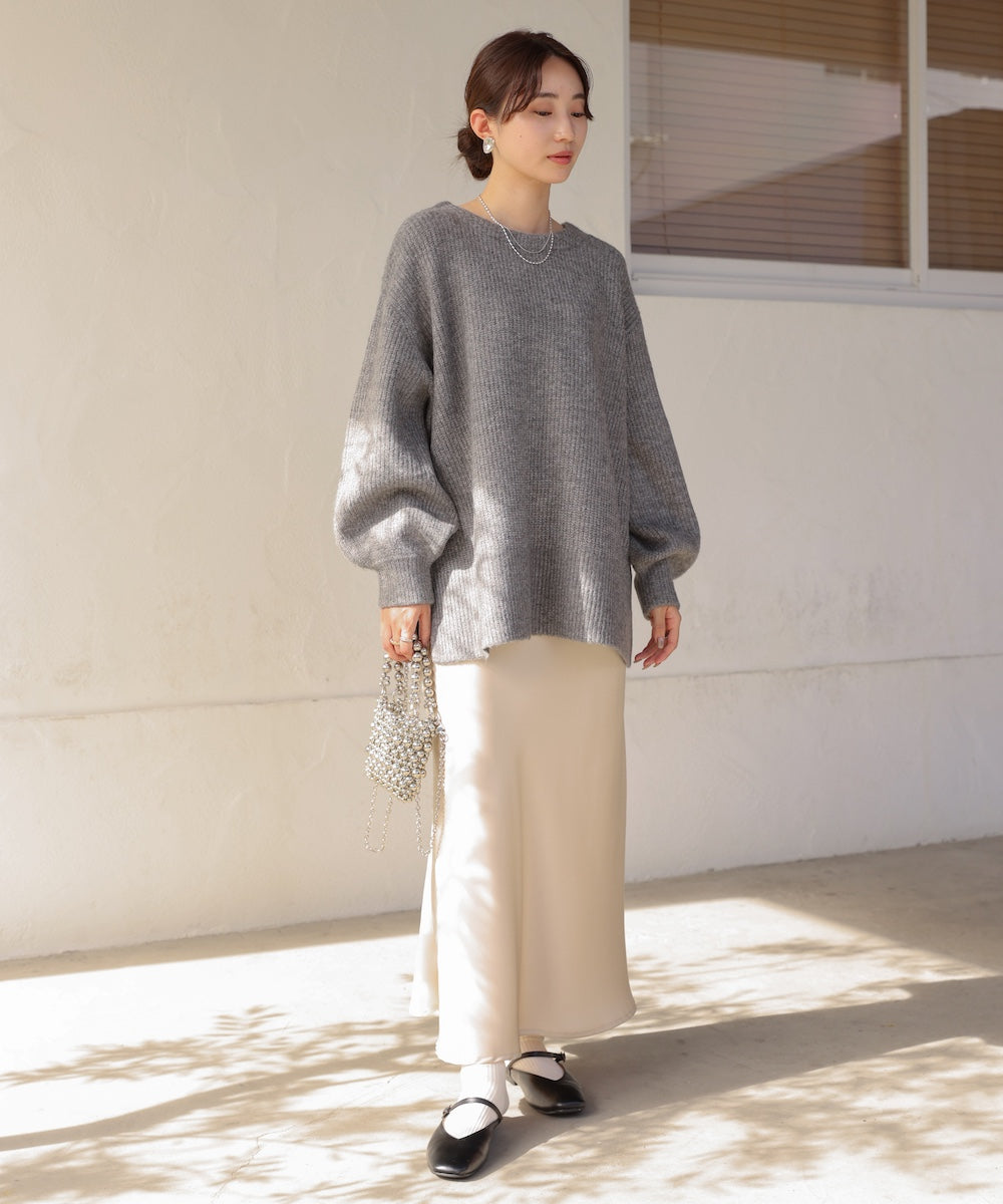 airy yarn back open knit