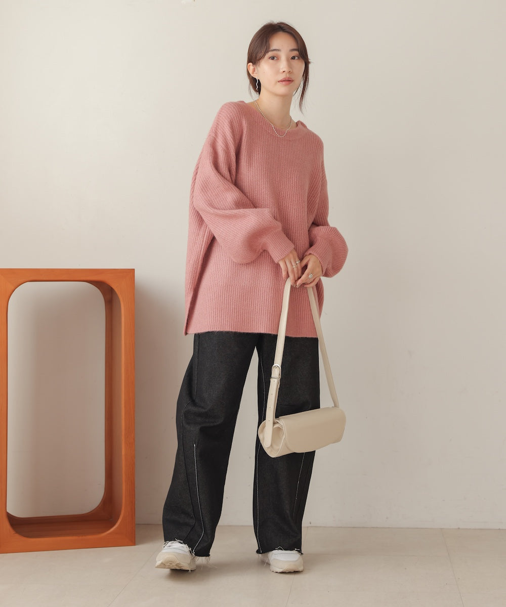 airy yarn back open knit