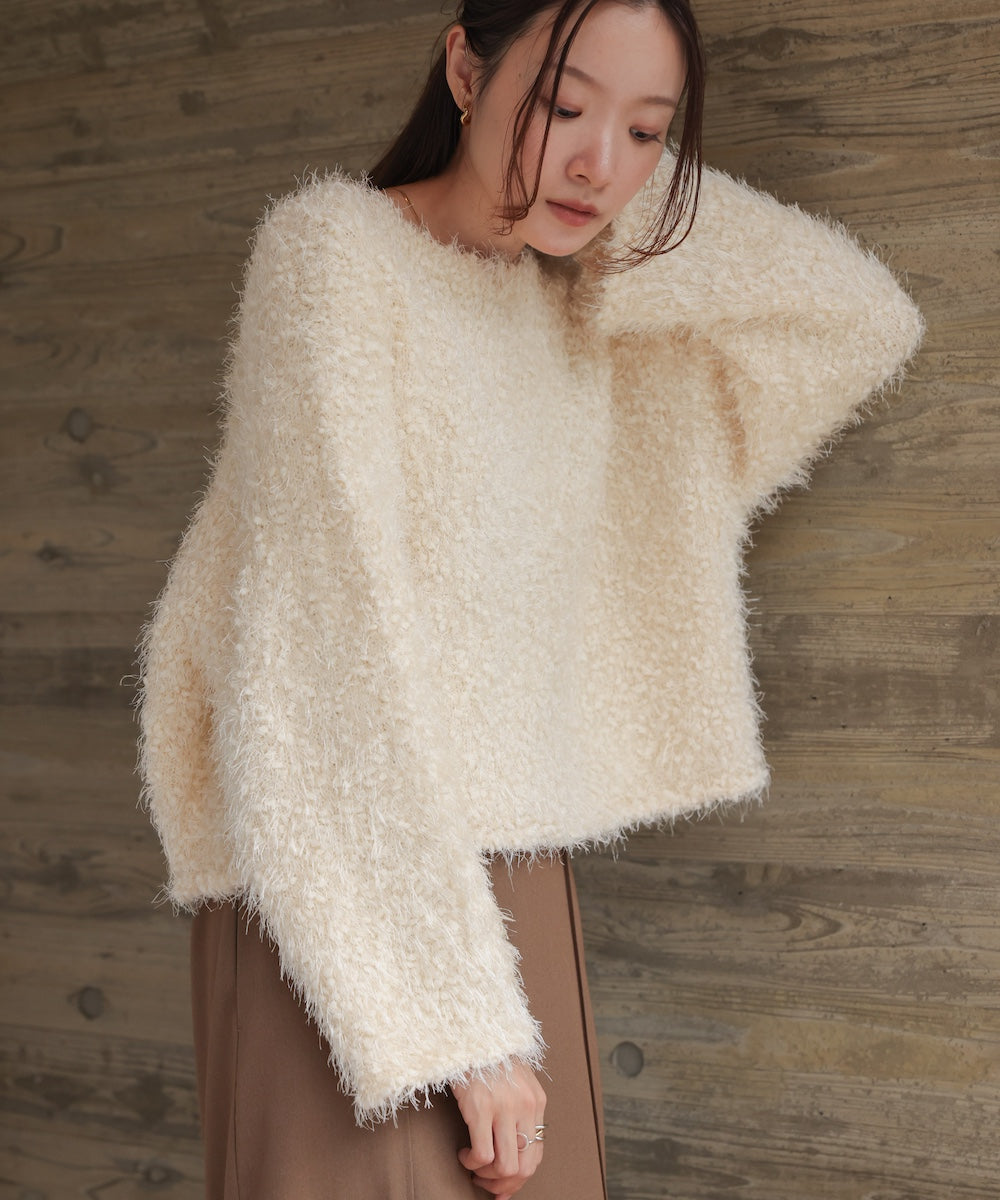 airy yarn popcorn knit