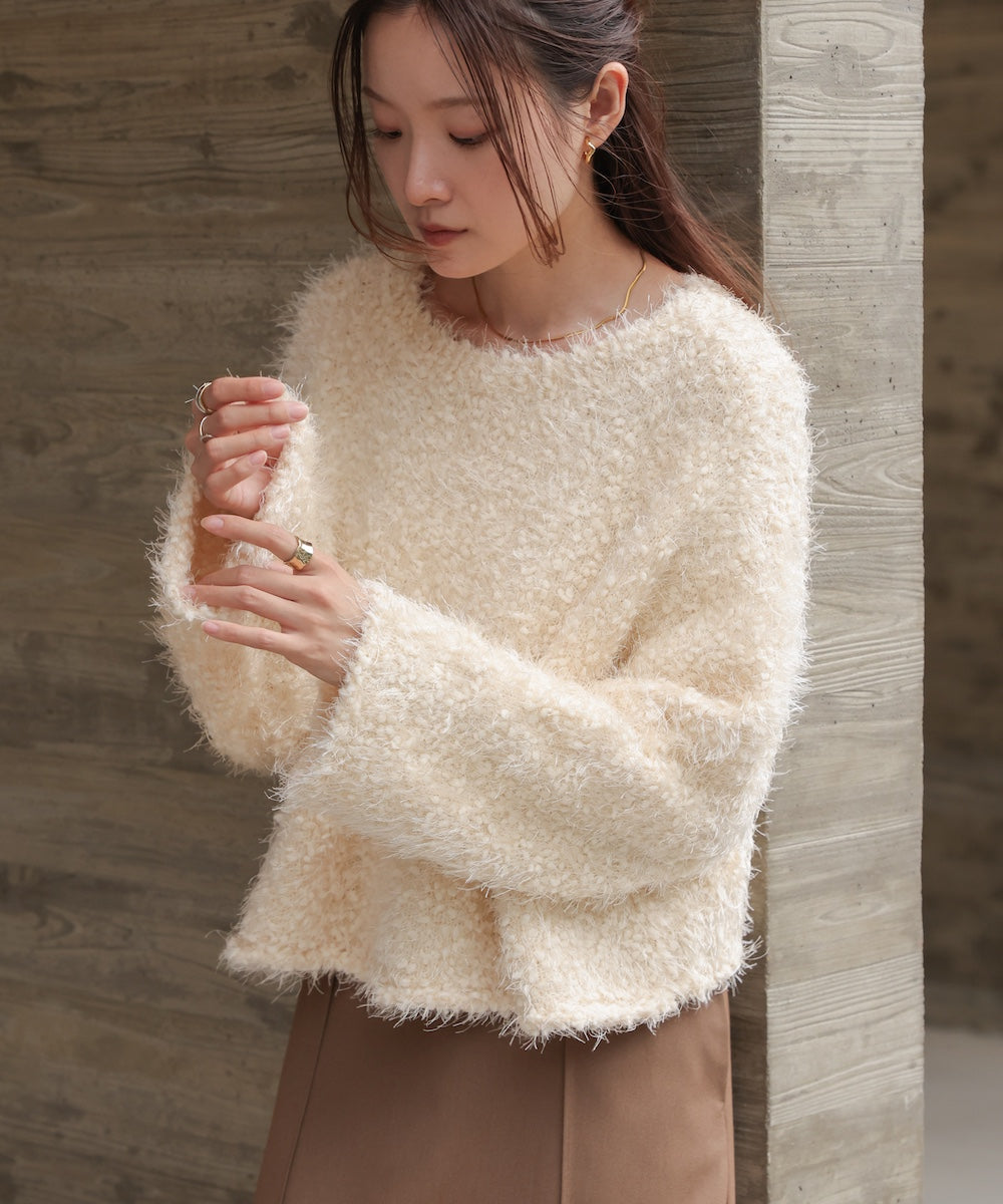 airy yarn popcorn knit