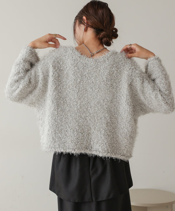 airy yarn popcorn knit