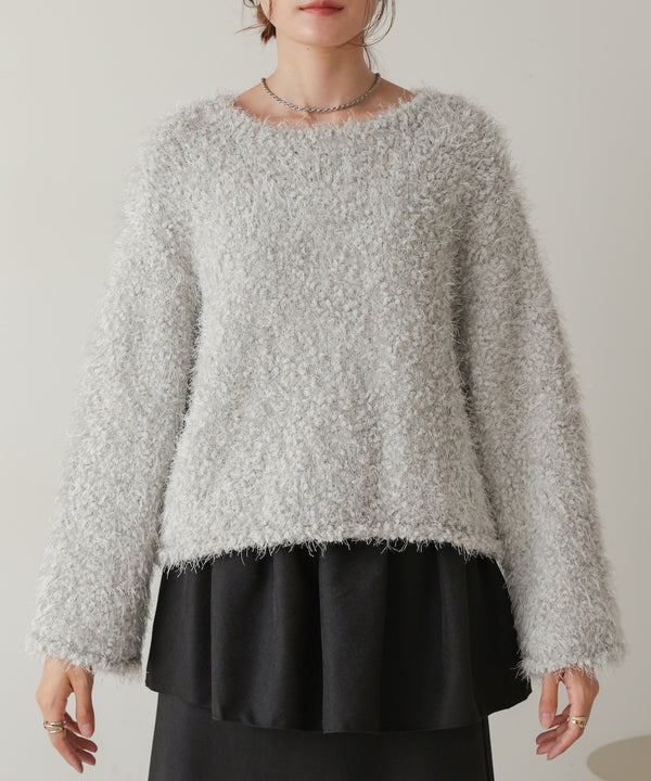 airy yarn popcorn knit