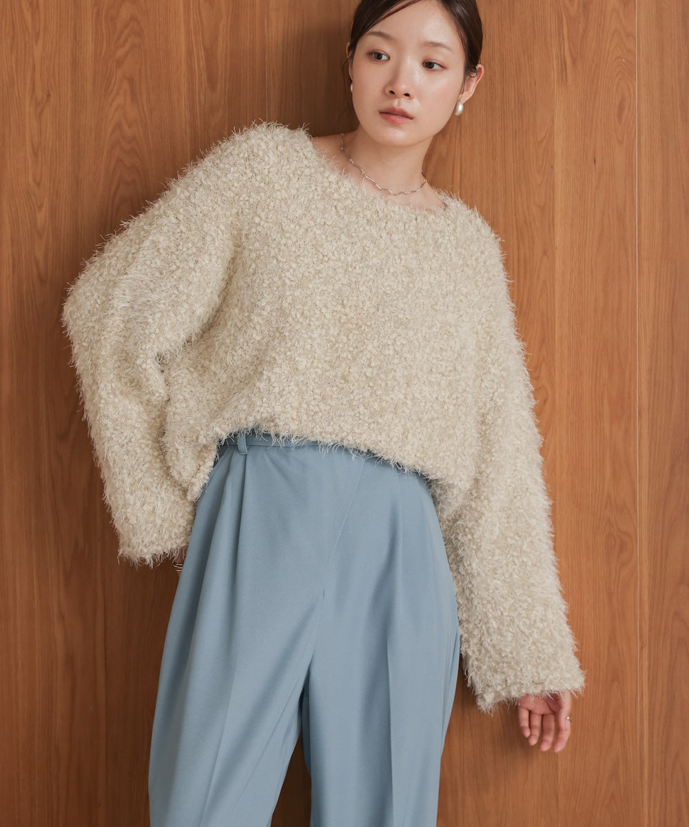 airy yarn popcorn knit