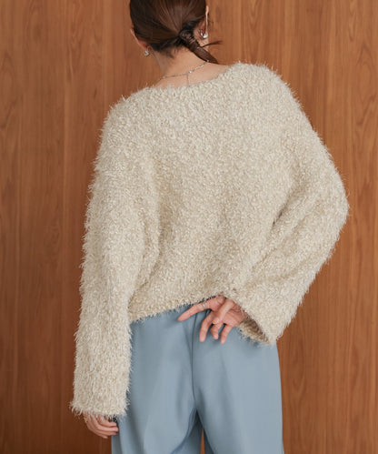 airy yarn popcorn knit