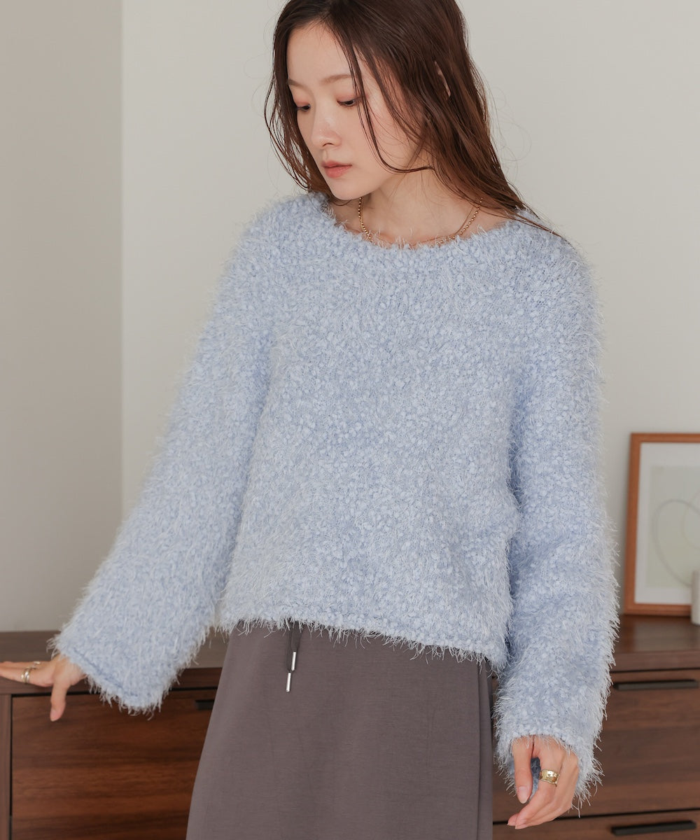airy yarn popcorn knit