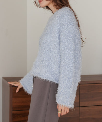 airy yarn popcorn knit