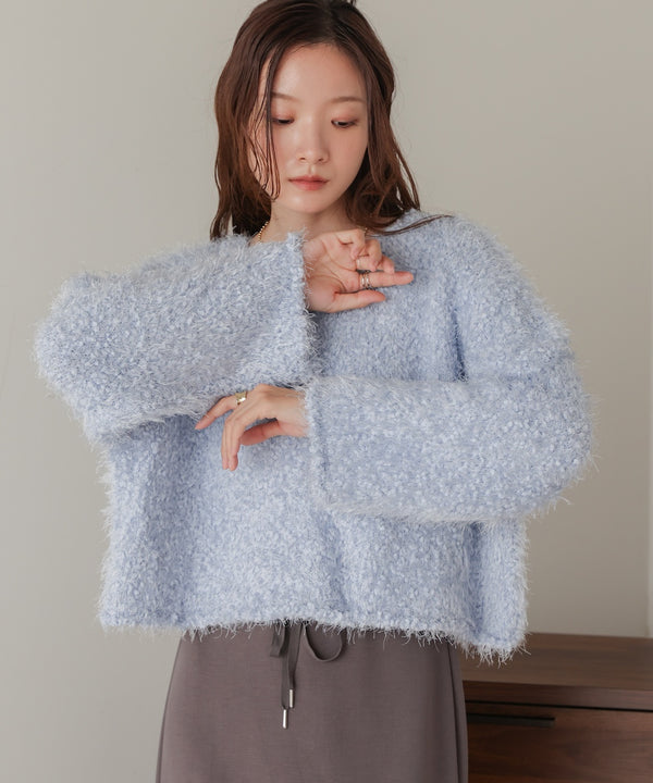 airy yarn popcorn knit