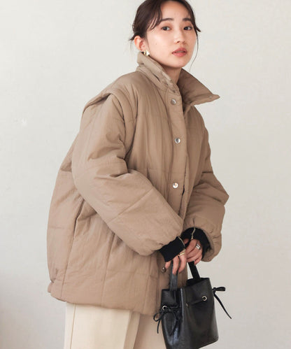 2-way mid-length down jacket with removable sleeves