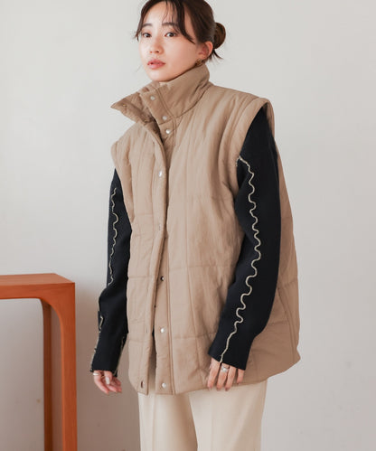 2-way mid-length down jacket with removable sleeves