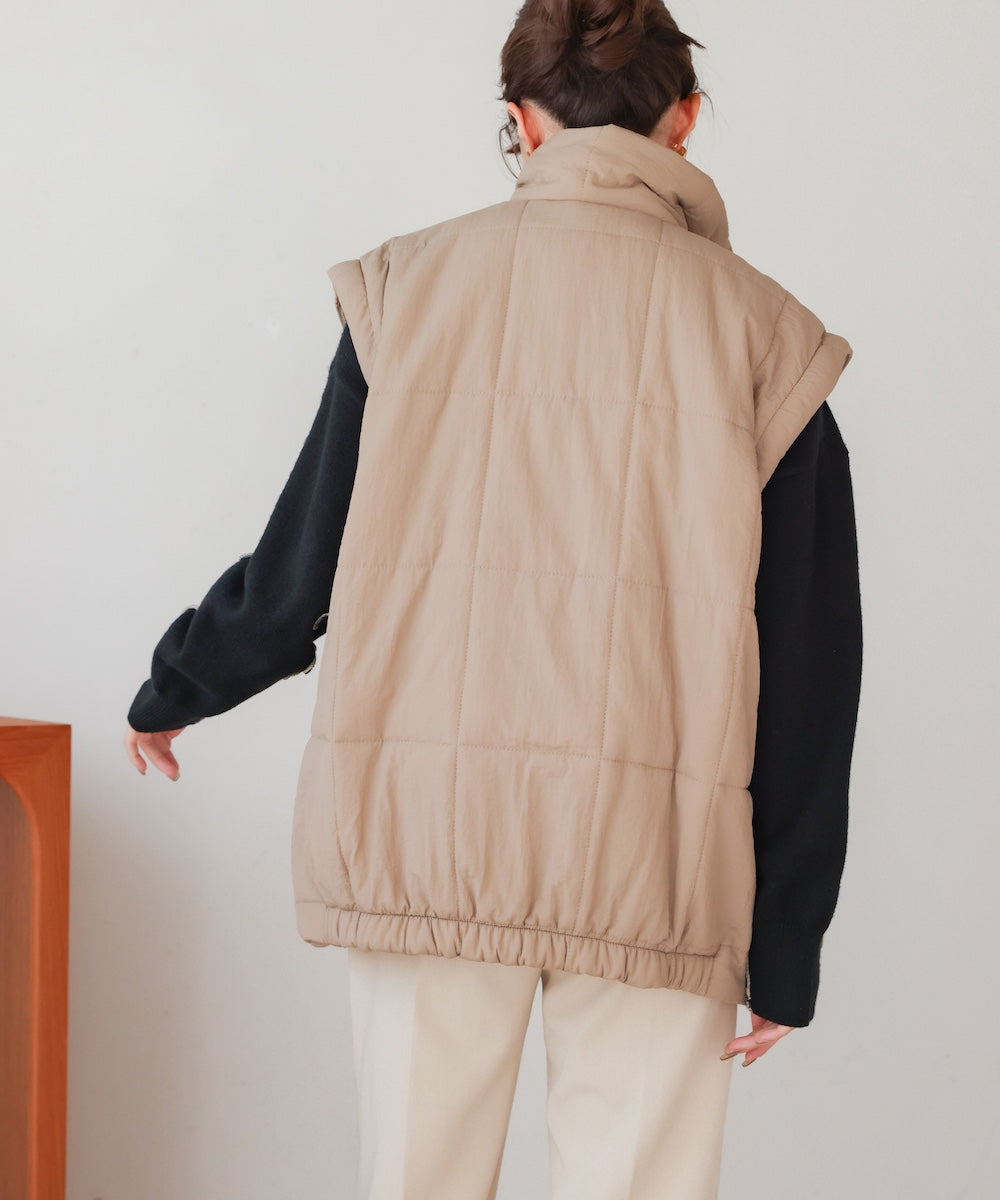 2-way mid-length down jacket with removable sleeves