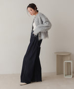 mix shaggy knit cardigan