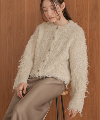 ［KNIT20％OFF］mix shaggy knit cardigan