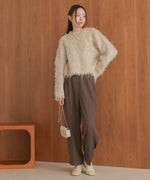 mix shaggy knit cardigan