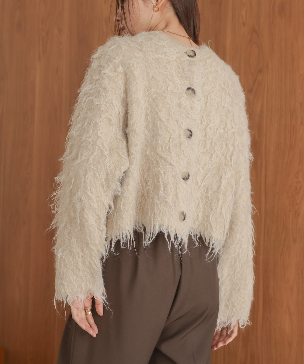 ［KNIT20％OFF］mix shaggy knit cardigan