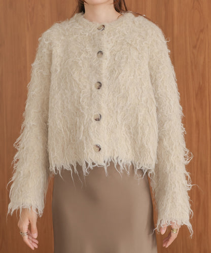 ［KNIT20％OFF］mix shaggy knit cardigan