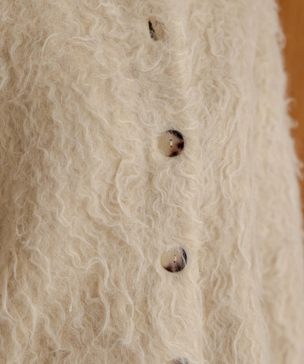 mix shaggy knit cardigan