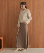 mix shaggy knit cardigan