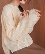 foil print knit pullover