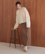 foil print knit pullover